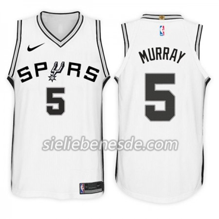 Herren NBA San Antonio Spurs Trikot Dejounte Murray 5 Nike 2017-18 Weiß Swingman
